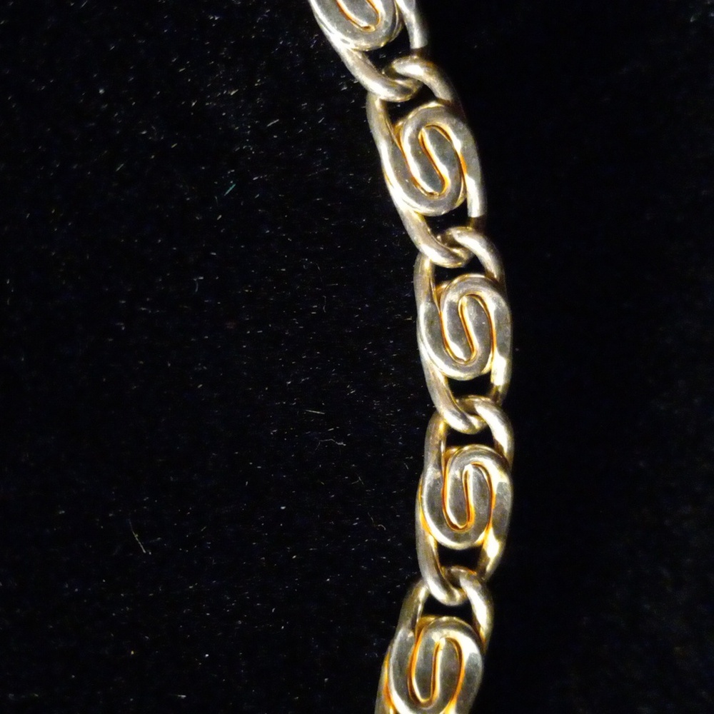 28" long rare vintage Monet Spiral snail link chain. GP beauty - Picture 2 of 4